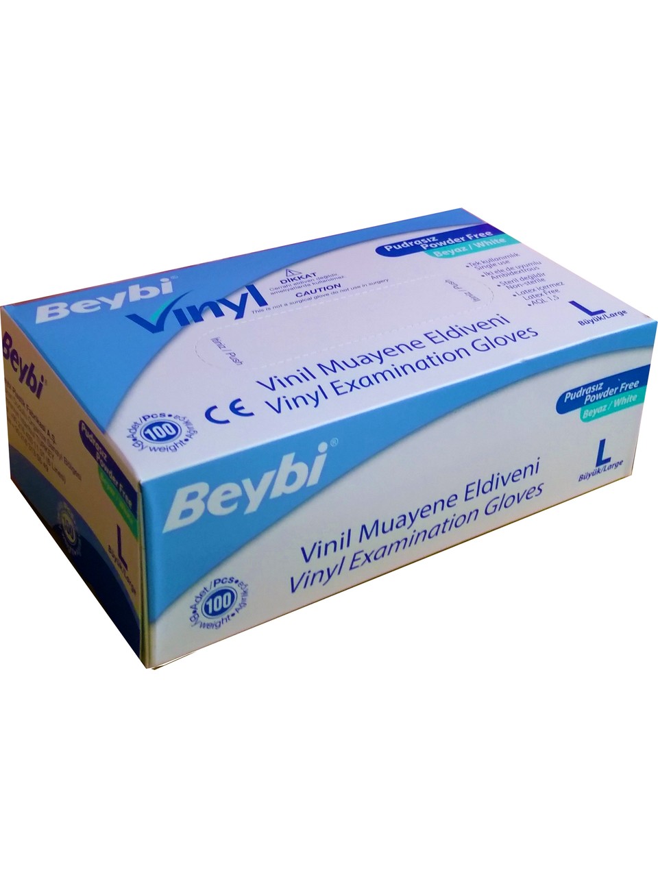 BEYBİ VİNYL PUDRASIZ  MUAYENE ELDİVENİ MAVİ L 